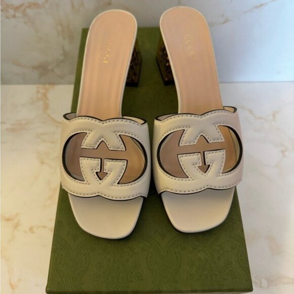 Gucci GG interlocking logo sandal heels - Picture 1 of 8